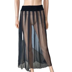 Black sheer maxi skirt